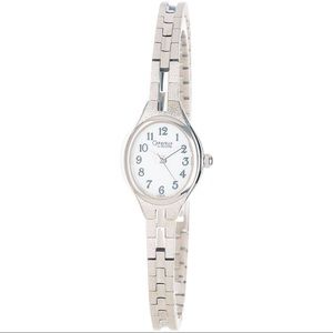 Bulova White Gold Bracelet Gilt Dial Watch 17mm